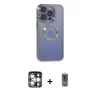 MARSİLYAN™- iPhone 15 Pro Max Kılıf Pusula Form - Siyah Joko Magic 5D Hayalet Cam + PVD Metal Kamera Lens - GS