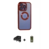 MARSİLYAN™- iPhone 15 Pro Max Kılıf Pusula Form - Siyah Joko Magic 5D Hayalet Cam + Gümüş Raze Metal Kamera Lens