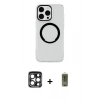 MARSİLYAN™- iPhone 15 Pro Max Kılıf Pusula Form - Siyah Joko Magic 5D Hayalet Cam + PVD Metal Kamera Lens - LT