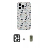 MARSİLYAN™- iPhone 15 Pro Max Kılıf Pusula Form - Siyah Joko Magic 5D Hayalet Cam + PVD Metal Kamera Lens - LT