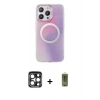 MARSİLYAN™- iPhone 15 Pro Max Kılıf Pusula Form - Siyah Joko Magic 5D Hayalet Cam + PVD Metal Kamera Lens - LT