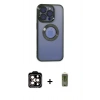 MARSİLYAN™- iPhone 15 Pro Max Kılıf Pusula Form - Siyah Joko Magic 5D Hayalet Cam + PVD Metal Kamera Lens - TU