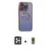 MARSİLYAN™- iPhone 15 Pro Max Kılıf Pusula Form - Siyah Joko Magic 5D Hayalet Cam + PVD Metal Kamera Lens - SH