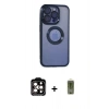 MARSİLYAN™- iPhone 15 Pro Max Kılıf Pusula Form - Siyah Joko Magic 5D Hayalet Cam + PVD Metal Kamera Lens - TU