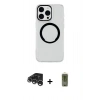 MARSİLYAN™- iPhone 15 Pro Max Kılıf Pusula Form - Siyah Joko Magic 5D Hayalet Cam + Raze Metal Kamera Lens - GS