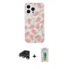 MARSİLYAN™- iPhone 15 Pro Max Kılıf Pusula Form - Siyah Polymer Nano Ekran Koruyucu + Raze Metal Kamera Lens - GS