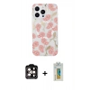 MARSİLYAN™- iPhone 15 Pro Max Kılıf Pusula Form - Siyah Polymer Nano Ekran Koruyucu + PVD Metal Kamera Lens - TU