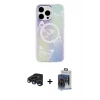MARSİLYAN™- iPhone 15 Pro Max Kılıf Pusula Form - Siyah Vanessa Magic Cam + Raze Metal Kamera Lens - LT