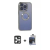 MARSİLYAN™- iPhone 15 Pro Max Kılıf Pusula Form - Siyah Vanessa Magic Cam + PVD Metal Kamera Lens - LT