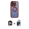 MARSİLYAN™- iPhone 15 Pro Max Kılıf Pusula Form - Siyah Vanessa Magic Cam + PVD Metal Kamera Lens - TU
