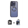 MARSİLYAN™- iPhone 15 Pro Max Kılıf Pusula Form - Siyah Vanessa Magic Cam + PVD Metal Kamera Lens - TU