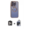 MARSİLYAN™- iPhone 15 Pro Max Kılıf Pusula Form - Siyah Vanessa Magic Cam + PVD Metal Kamera Lens - TU