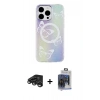 MARSİLYAN™- iPhone 15 Pro Max Kılıf Pusula Form - Siyah Vanessa Magic Cam + Raze Metal Kamera Lens - TMGI
