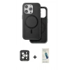 MARSİLYAN™- iPhone 15 Pro Max Kılıf Pusula Işık Koleksiyonu - Şeffaf Pasifik Cam Ekran Koruyucu + PVD Metal Kamera Lens - GI