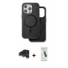 MARSİLYAN™- iPhone 15 Pro Max Kılıf Pusula Işık Koleksiyonu - Şeffaf Pasifik Cam Ekran Koruyucu + Gümüş Raze Metal Kamera Lens