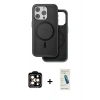 MARSİLYAN™- iPhone 15 Pro Max Kılıf Pusula Işık Koleksiyonu - Şeffaf Pasifik Cam Ekran Koruyucu + PVD Metal Kamera Lens - TU
