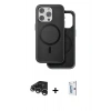 MARSİLYAN™- iPhone 15 Pro Max Kılıf Pusula Işık Koleksiyonu - Siyah Bilvis 0.18mm Plus Cam Ekran Koruyucu + Raze Metal Kamera Lens - GS