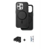 MARSİLYAN™- iPhone 15 Pro Max Kılıf Pusula Işık Koleksiyonu - Siyah Bilvis 0.18mm Plus Cam Ekran Koruyucu + Raze Metal Kamera Lens - TMGI