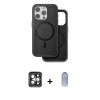 MARSİLYAN™- iPhone 15 Pro Max Kılıf Pusula Işık Koleksiyonu - Siyah Joko Magic 5D Cam + PVD Metal Kamera Lens - GI