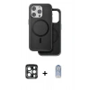 MARSİLYAN™- iPhone 15 Pro Max Kılıf Pusula Işık Koleksiyonu - Siyah Joko Magic 5D Cam + PVD Metal Kamera Lens - LT