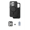 MARSİLYAN™- iPhone 15 Pro Max Kılıf Pusula Işık Koleksiyonu - Siyah Joko Magic 5D Cam + PVD Metal Kamera Lens - GS