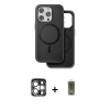 MARSİLYAN™- iPhone 15 Pro Max Kılıf Pusula Işık Koleksiyonu - Siyah Joko Magic 5D Hayalet Cam + PVD Metal Kamera Lens - GS