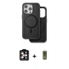 MARSİLYAN™- iPhone 15 Pro Max Kılıf Pusula Işık Koleksiyonu - Siyah Joko Magic 5D Hayalet Cam + PVD Metal Kamera Lens - TU