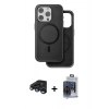 MARSİLYAN™- iPhone 15 Pro Max Kılıf Pusula Işık Koleksiyonu - Siyah Vanessa Magic Cam + Raze Metal Kamera Lens - LT
