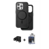 MARSİLYAN™- iPhone 15 Pro Max Kılıf Pusula Işık Koleksiyonu - Siyah Vanessa Magic Cam + Raze Metal Kamera Lens - SH