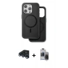 MARSİLYAN™- iPhone 15 Pro Max Kılıf Pusula Işık Koleksiyonu - Siyah Vanessa Magic Hayalet Cam + Raze Metal Kamera Lens - LT