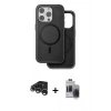 MARSİLYAN™- iPhone 15 Pro Max Kılıf Pusula Işık Koleksiyonu - Siyah Vanessa Magic Hayalet Cam + Raze Metal Kamera Lens - GS