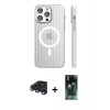 MARSİLYAN™- iPhone 15 Pro Max Kılıf Pusula Minimal Koleksiyonu - Şeffaf 360 Full Body Arka Koruyucu + Raze Metal Kamera Lens - LT
