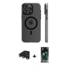 MARSİLYAN™- iPhone 15 Pro Max Kılıf Pusula Minimal Koleksiyonu - Şeffaf 360 Full Body Arka Koruyucu + Raze Metal Kamera Lens - LT