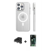 MARSİLYAN™- iPhone 15 Pro Max Kılıf Pusula Minimal Koleksiyonu - Siyah 360 Mat Full Body Arka Koruyucu + Raze Metal Kamera Lens - GS