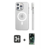 MARSİLYAN™- iPhone 15 Pro Max Kılıf Pusula Minimal Koleksiyonu - Siyah 360 Mat Full Body Arka Koruyucu + PVD Metal Kamera Lens - GI