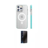 MARSİLYAN™- iPhone 15 Pro Max Kılıf Pusula Minimal Koleksiyonu - Siyah 3D Antistatik Hayalet Cam Ekran Koruyucu