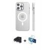 MARSİLYAN™- iPhone 15 Pro Max Kılıf Pusula Minimal Koleksiyonu - Siyah 3D Antistatik Seramik Nano Ekran Koruyucu + Raze Metal Kamera Lens - LT