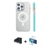 MARSİLYAN™- iPhone 15 Pro Max Kılıf Pusula Minimal Koleksiyonu - Siyah 3D Antistatik Seramik Nano Ekran Koruyucu + Raze Metal Kamera Lens - LT