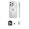 MARSİLYAN™- iPhone 15 Pro Max Kılıf Pusula Minimal Koleksiyonu - Siyah Bilvis 0.18mm Plus Cam Ekran Koruyucu + PVD Metal Kamera Lens - TU