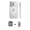 MARSİLYAN™- iPhone 15 Pro Max Kılıf Pusula Minimal Koleksiyonu - Siyah Bilvis 3D Cam Ekran Koruyucu + PVD Metal Kamera Lens - LT