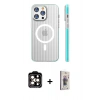 MARSİLYAN™- iPhone 15 Pro Max Kılıf Pusula Minimal Koleksiyonu - Siyah Bilvis 3D Cam Ekran Koruyucu + PVD Metal Kamera Lens - TU