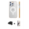 MARSİLYAN™- iPhone 15 Pro Max Kılıf Pusula Minimal Koleksiyonu - Siyah Bilvis 3D Mat Cam Ekran Koruyucu + Raze Metal Kamera Lens - SH