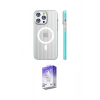 MARSİLYAN™- iPhone 15 Pro Max Kılıf Pusula Minimal Koleksiyonu - Siyah Bilvis 5in1 3D Magic Cam Ekran Koruyucu