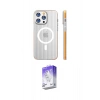 MARSİLYAN™- iPhone 15 Pro Max Kılıf Pusula Minimal Koleksiyonu - Siyah Bilvis 5in1 3D Magic Cam Ekran Koruyucu