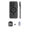 MARSİLYAN™- iPhone 15 Pro Max Kılıf Pusula Minimal Koleksiyonu - Siyah Joko Magic 5D Cam + PVD Metal Kamera Lens - TU