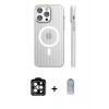 MARSİLYAN™- iPhone 15 Pro Max Kılıf Pusula Minimal Koleksiyonu - Siyah Joko Magic 5D Cam + PVD Metal Kamera Lens - TU