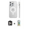MARSİLYAN™- iPhone 15 Pro Max Kılıf Pusula Minimal Koleksiyonu - Siyah Polymer Nano Ekran Koruyucu + PVD Metal Kamera Lens - TU