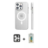 MARSİLYAN™- iPhone 15 Pro Max Kılıf Pusula Minimal Koleksiyonu - Siyah Polymer Nano Ekran Koruyucu + PVD Metal Kamera Lens - GS
