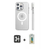 MARSİLYAN™- iPhone 15 Pro Max Kılıf Pusula Minimal Koleksiyonu - Siyah Polymer Nano Ekran Koruyucu + PVD Metal Kamera Lens - GI