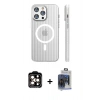 MARSİLYAN™- iPhone 15 Pro Max Kılıf Pusula Minimal Koleksiyonu - Siyah Vanessa Magic Cam + PVD Metal Kamera Lens - TU